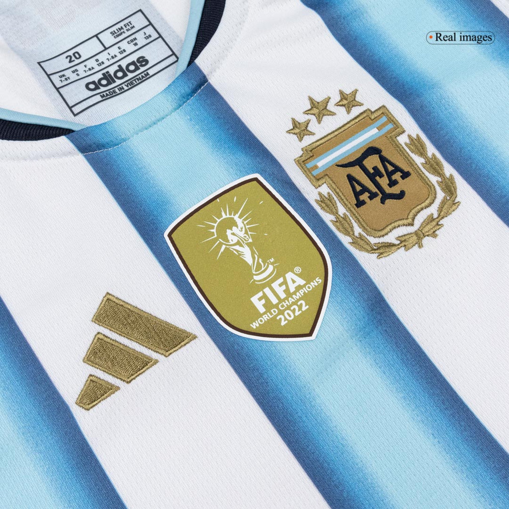 J. ALVAREZ #9 Argentina Home World Cup Kids Soccer Jerseys Kit 2026