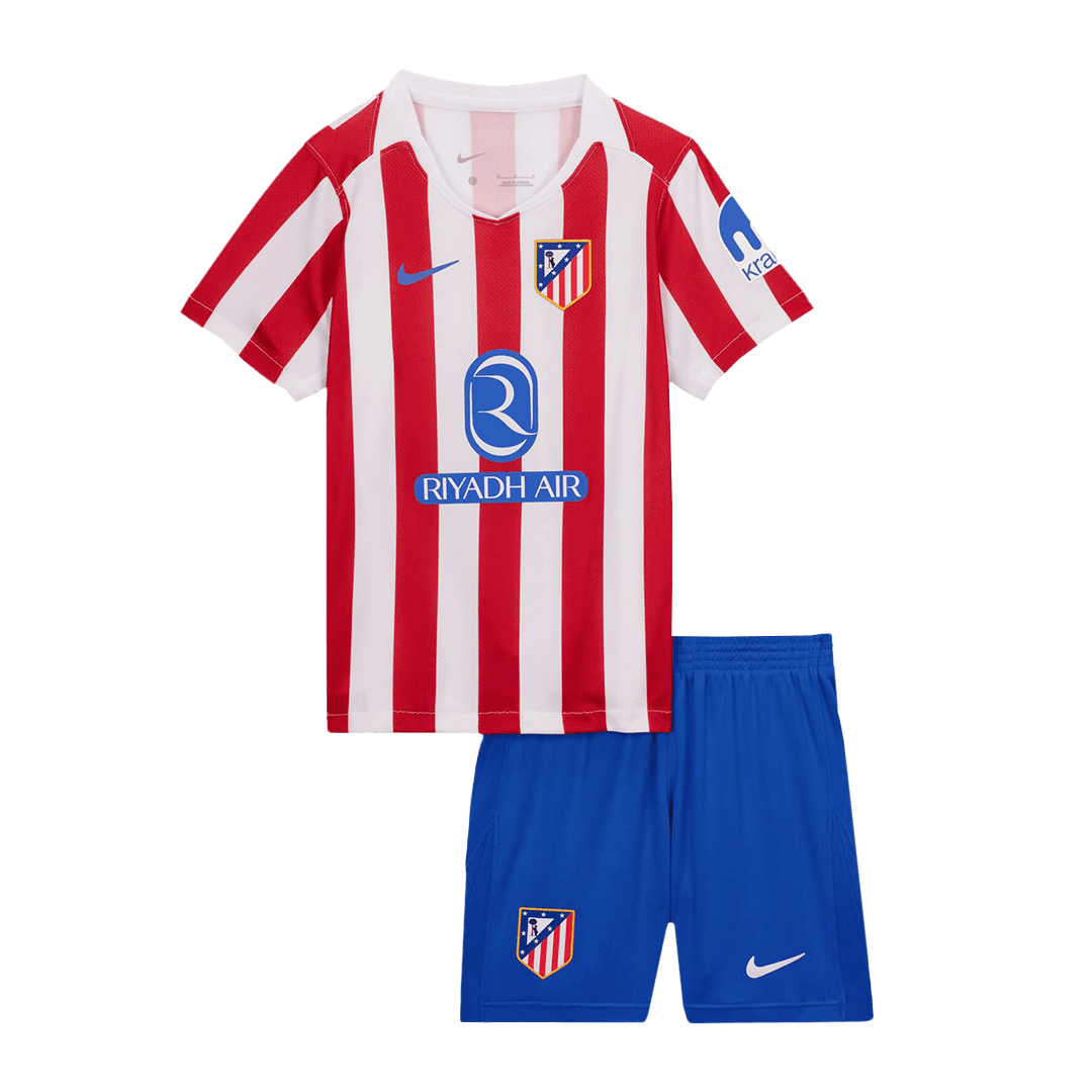Atletico Madrid Home Kids Soccer Jerseys Kit 2025/26