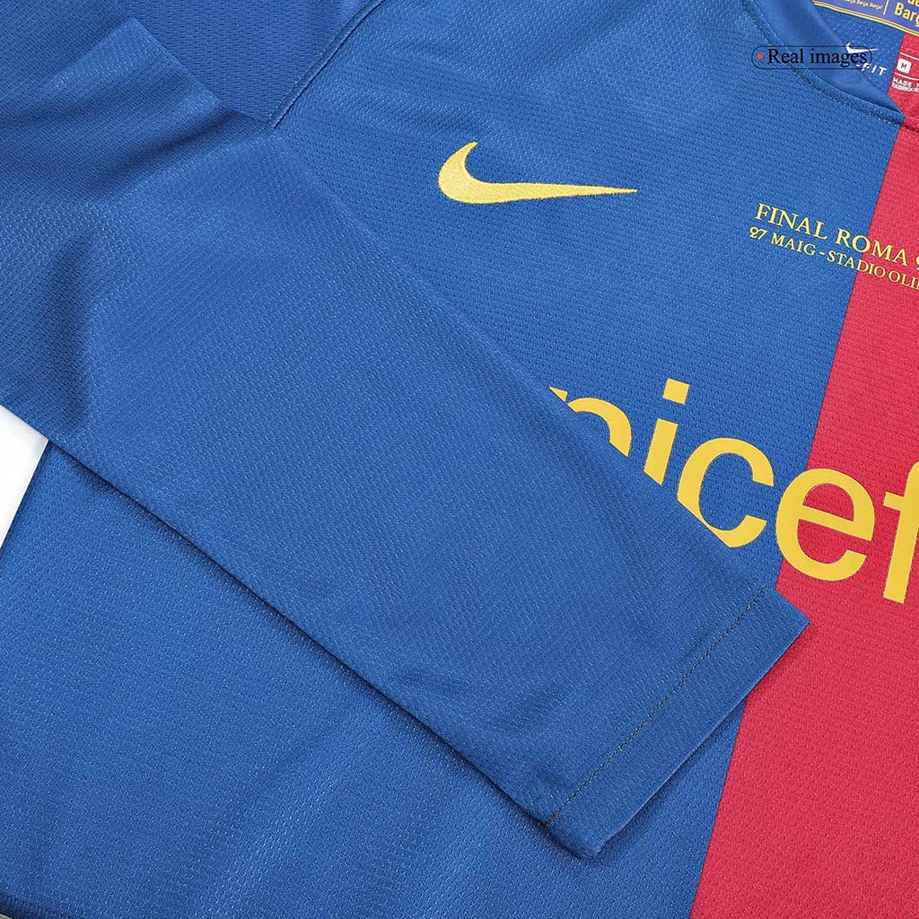 Retro Jersey XAVI #6 Barcelona Retro Jersey Home Long Sleeve Soccer Shirt 2008/09 - UCL Final