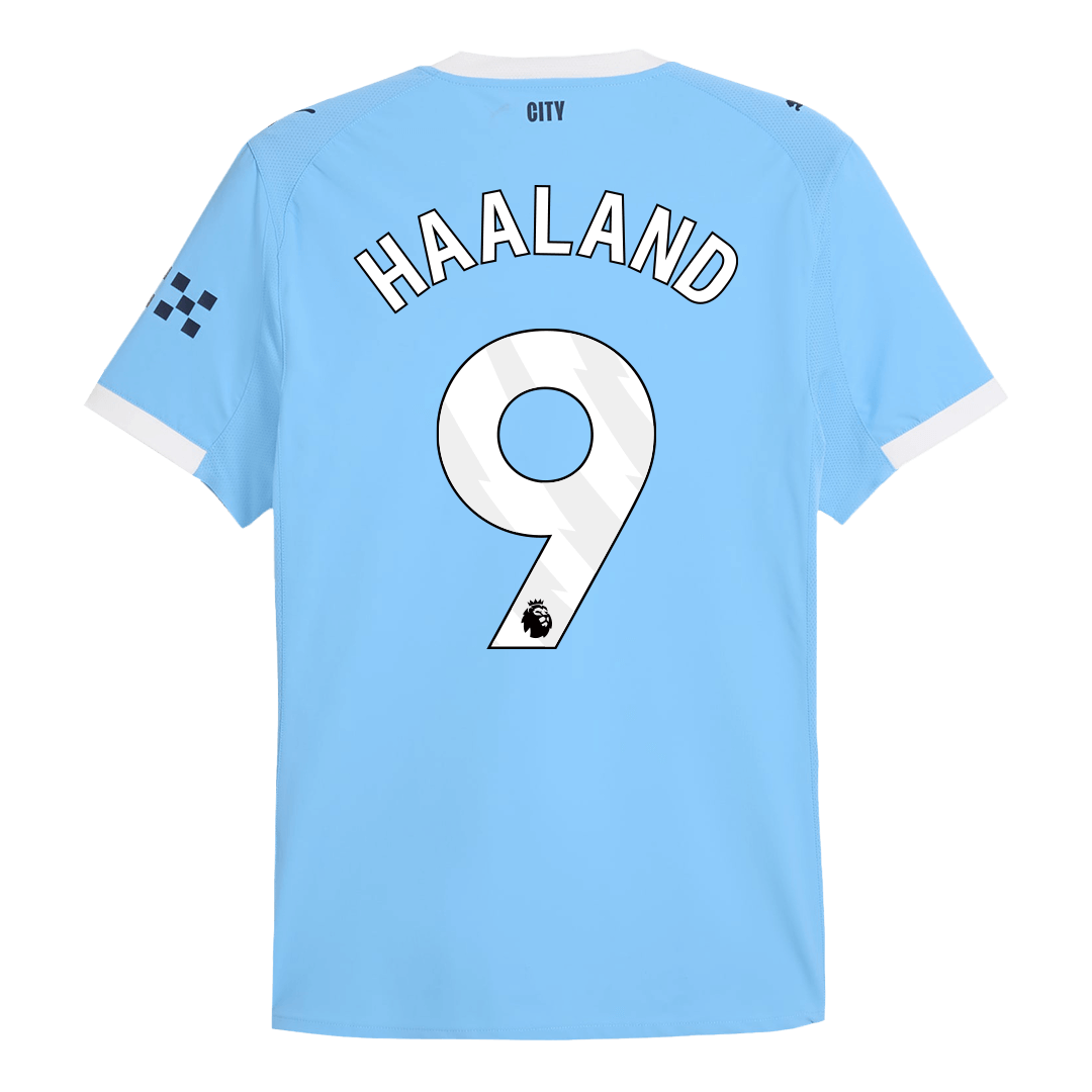 HAALAND #9 Authentic Manchester City Home Soccer Jersey 2025/26 Blue