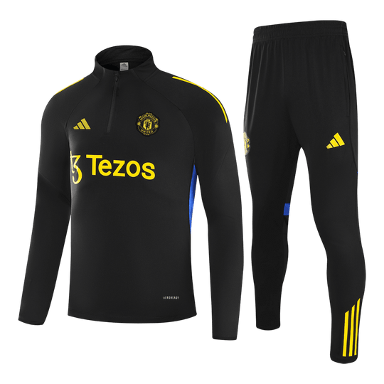 Manchester United 1/4 Zip Tracksuit 2025/26 Black