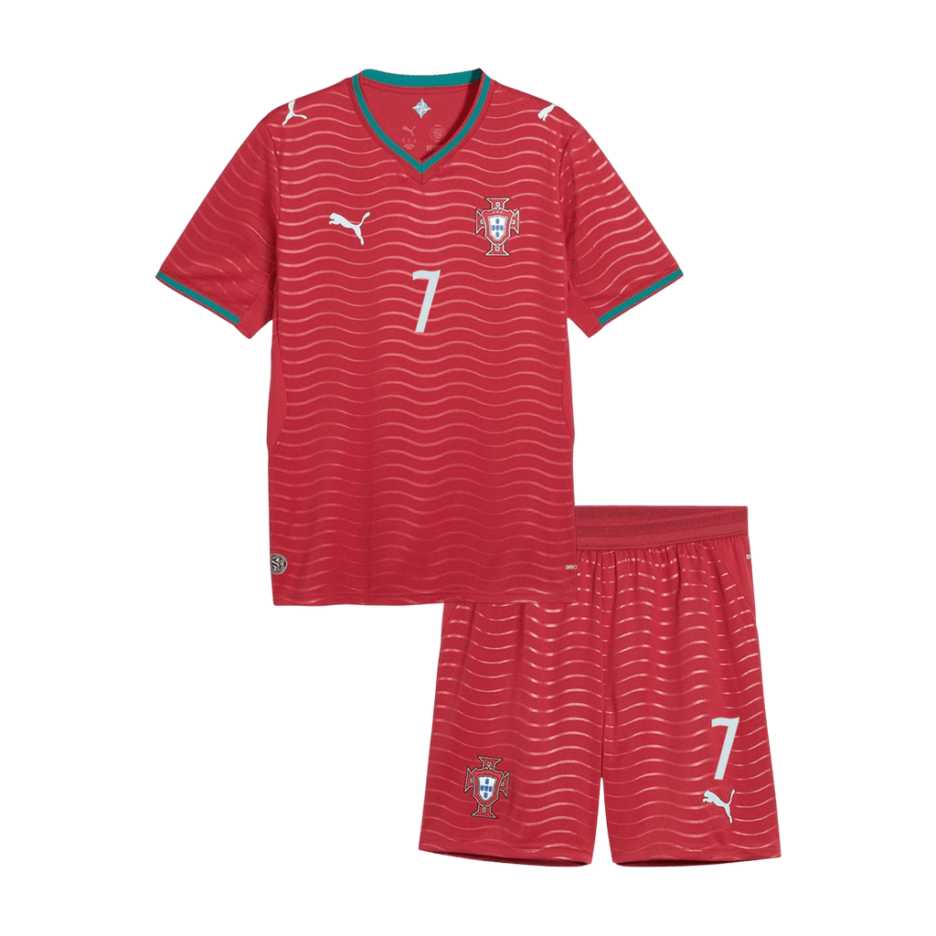 RONALDO #7 Portugal Home World Cup Kids Soccer Jerseys Kit 2026