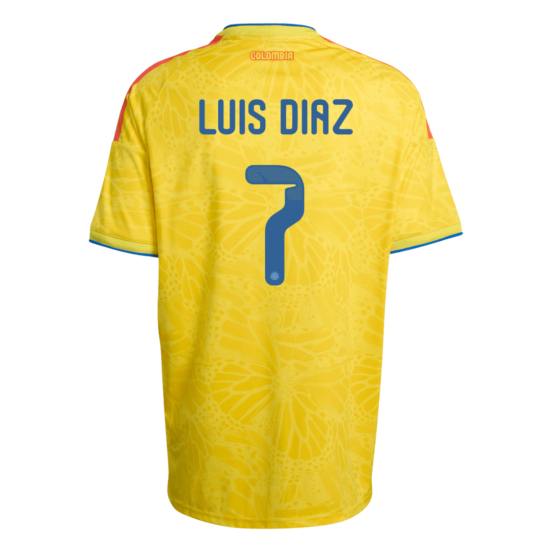 LUIS DíAZ #7 Colombia Home Soccer Jersey World Cup 2026