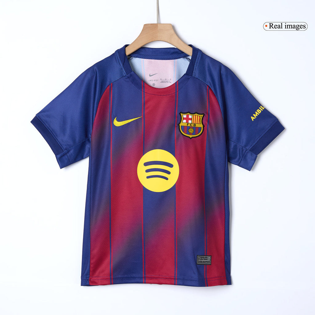 Barcelona Home Kids Soccer Jerseys Full Kit 2025/26