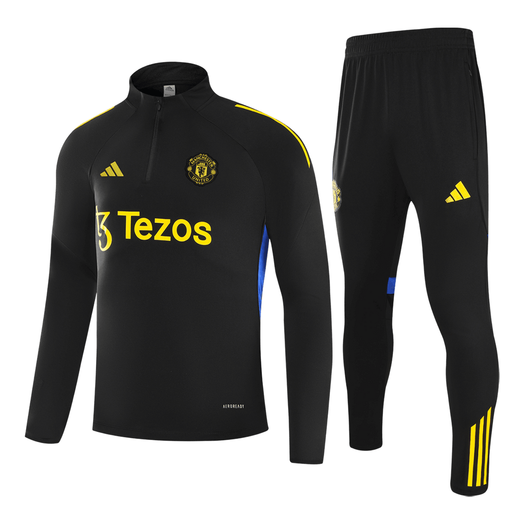 Manchester United 1/4 Zip Tracksuit 2025/26 Kids Black