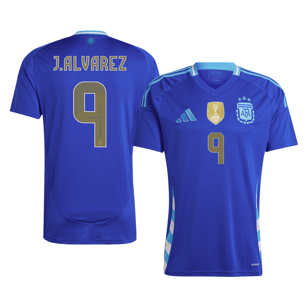 J.ALVAREZ #9 Argentina Away Soccer Jersey 2024