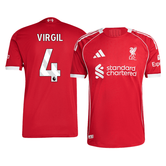 VIRGIL #4 Liverpool Home Authentic Soccer Jersey 2025/26