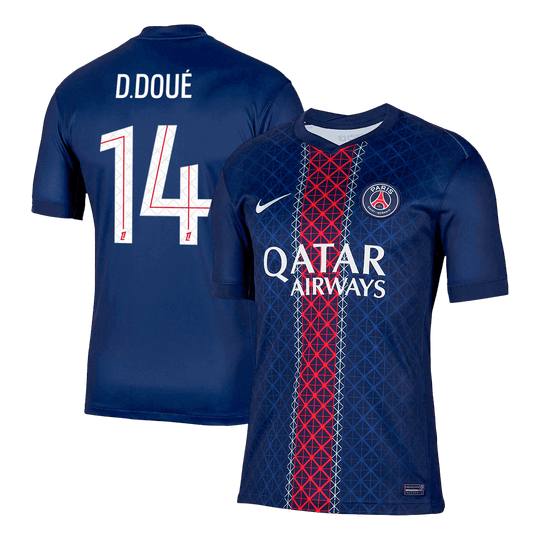 D.DOUÉ #14 PSG Home Soccer Jersey 2025/26