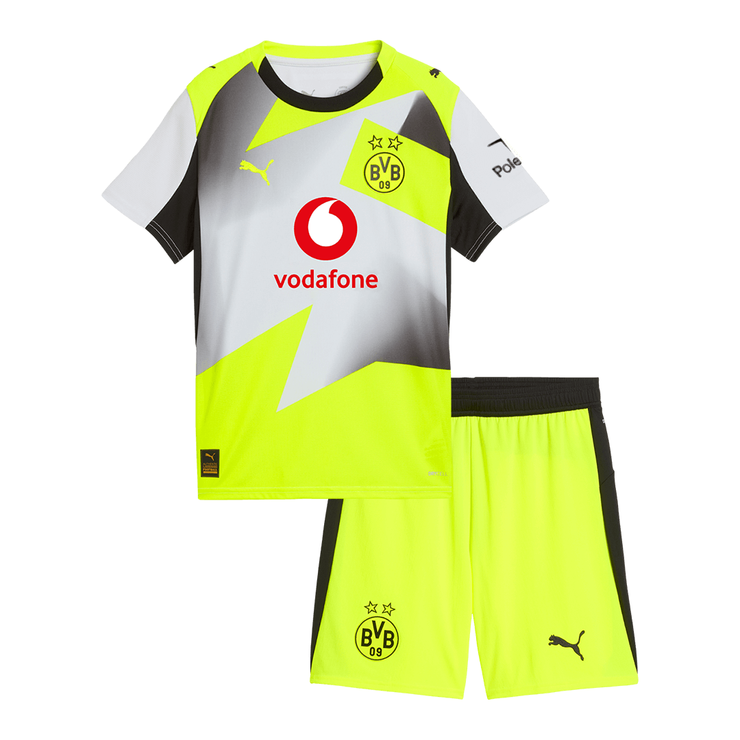 Borussia Dortmund Away Kids Soccer Jerseys Kit 2025/26
