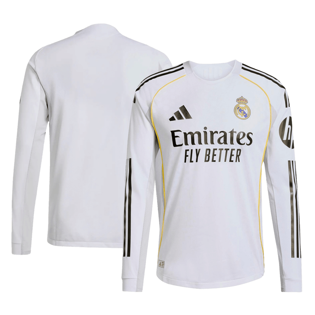 Real Madrid Home Long Sleeve Soccer Jersey 2025/26