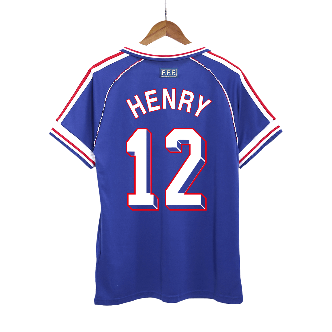 Retro HENRY #12 1998 France World Cup Home Soccer Jersey