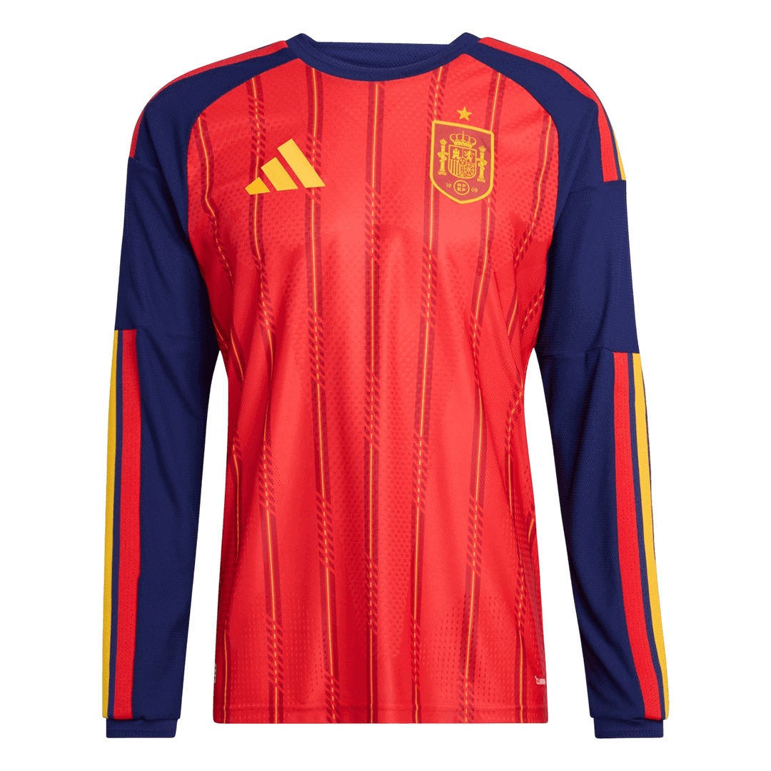 Spain Home Long Sleeve Player Version Jersey World Cup 2026