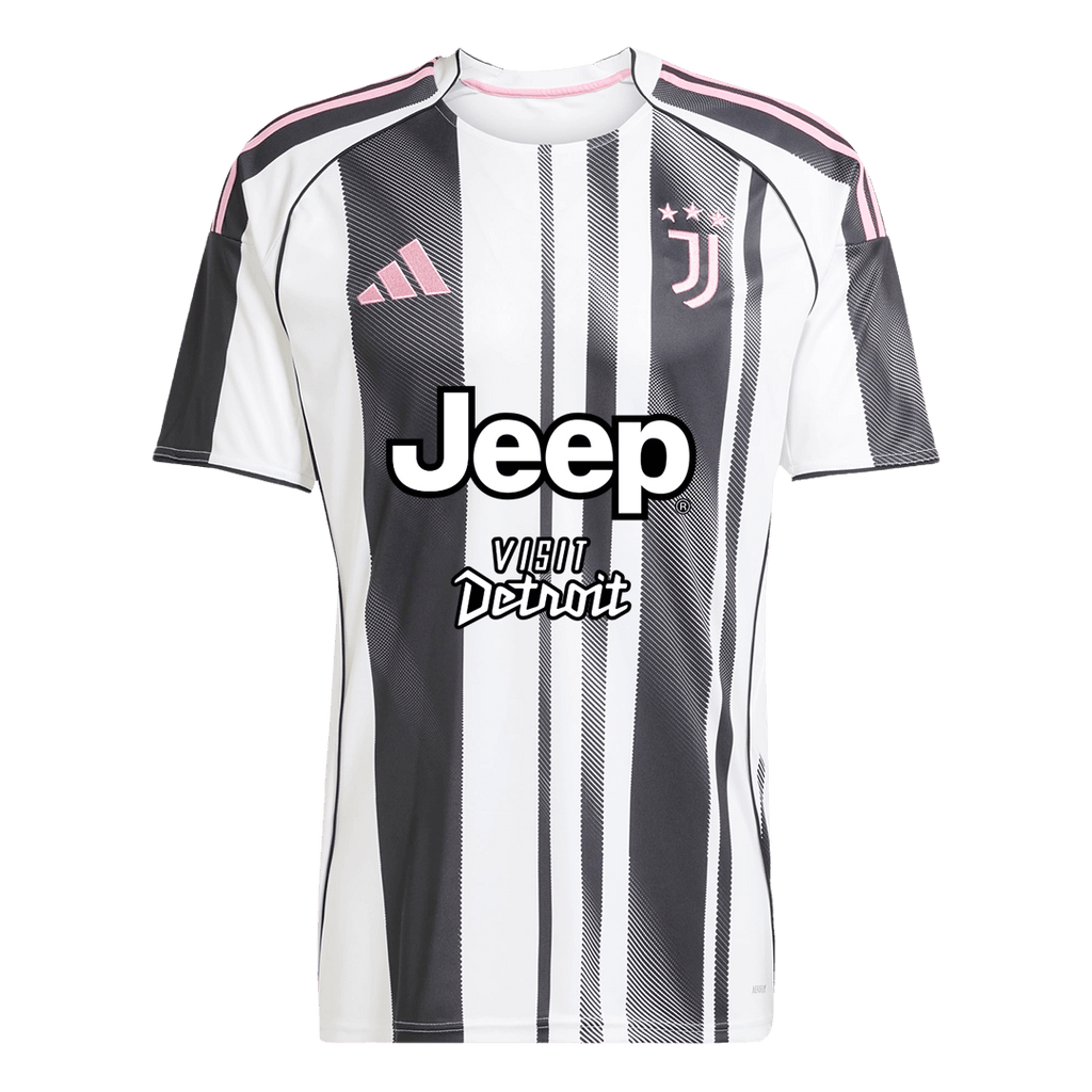 YILDIZ #10 Juventus Jeep x Visit Detroit Sponsor Home Soccer Jersey 2025/26 Black&White