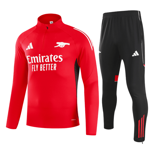 Arsenal 1/4 Zip Tracksuit 2025/26 Kids Red