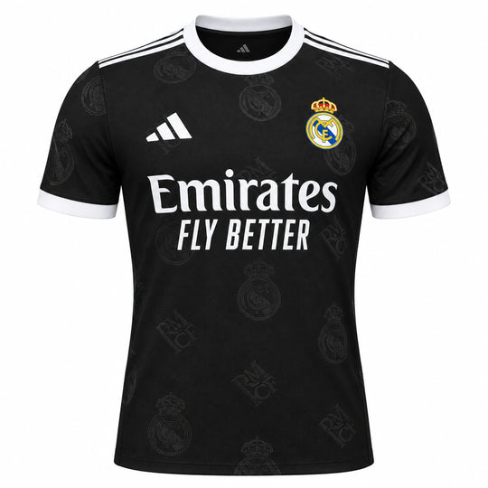 Real Madrid 2025/26 Men’s Player Version Polo Jersey – Black