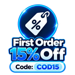 First order 15% off with code COD15